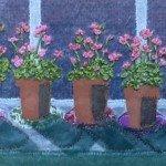 Five pink geraniums 24cms x 30cms £60