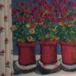 Geraniums with jolly curtains 10ins x 12 £55